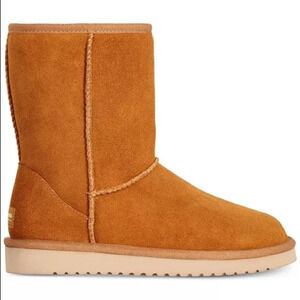 NEW Kookaburra UGG Suede Boots Faux Fur Chestnut